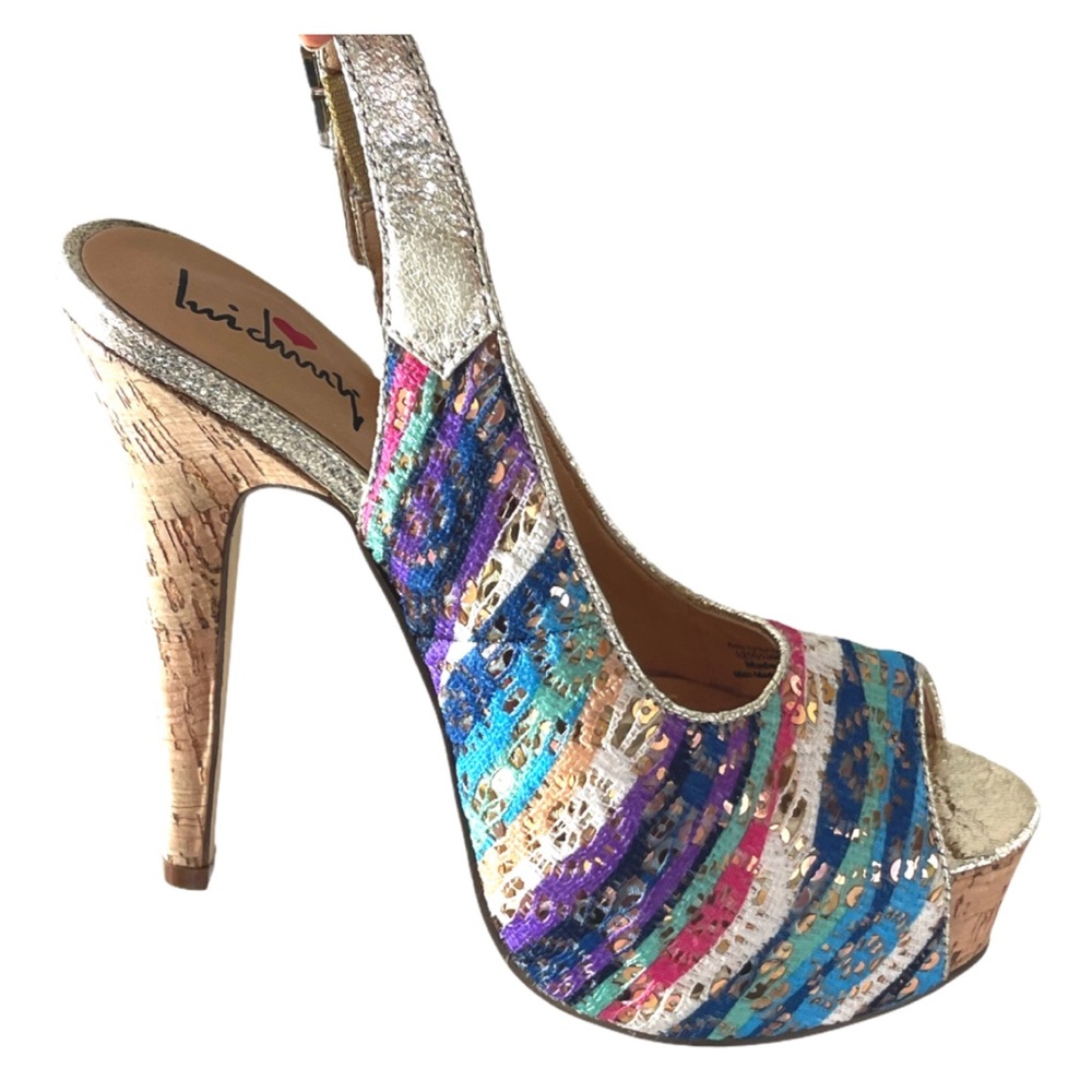 Luichiny Multicolored Peep Toe Platform Heels - image 5